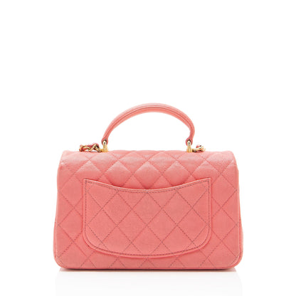 Chanel Caviar Leather Rectangular Top Handle Mini Flap Bag