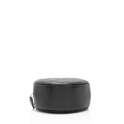 Chanel Caviar Leather Round Clutch with Chain