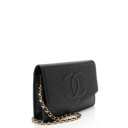Chanel Caviar Leather Timeless CC Envelope Wallet on Chain