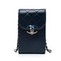 Chanel Caviar Thread Around Phone Holder with Chain