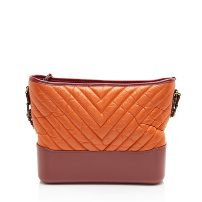 Chanel Chevron Aged Calfskin Gabrielle Medium Hobo