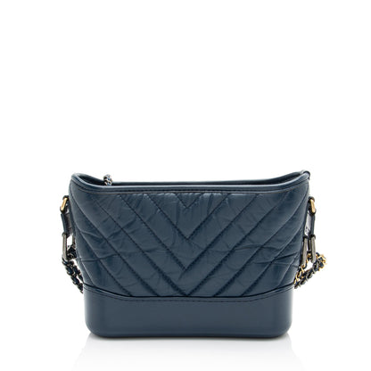 Chanel Chevron Aged Calfskin Gabrielle Small Hobo