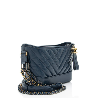 Chanel Chevron Aged Calfskin Gabrielle Small Hobo