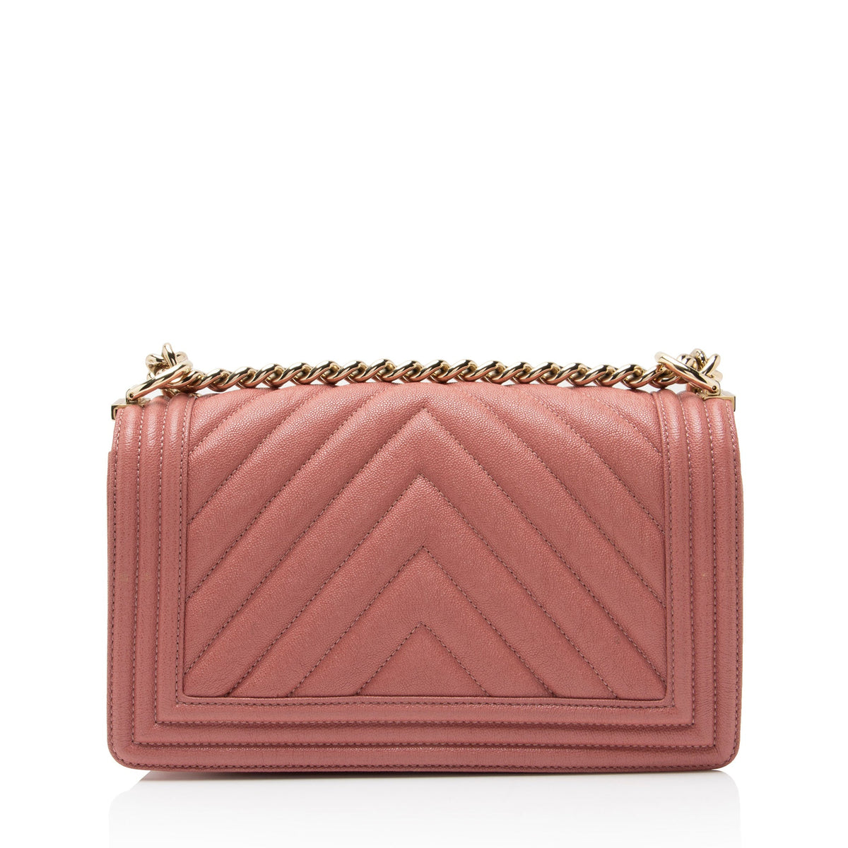 Chanel Chevron Caviar Leather Old Medium Boy Bag