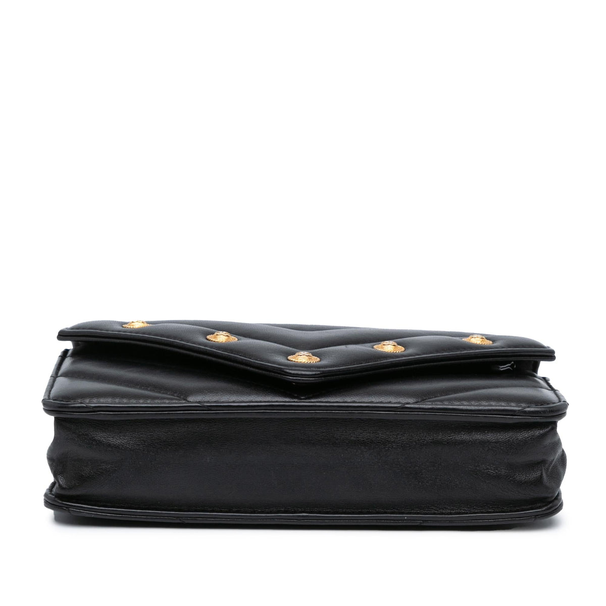 Chanel Chevron Lambskin Button Wallet On Chain