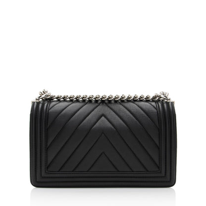 Chanel Chevron Lambskin Old Medium Boy Bag