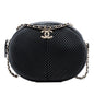 Chanel Chevron Lambskin Pleated Oval Camera Bag