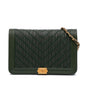 Chanel Chevron Quilted Crumpled Calfskin Boy Wallet On Chain