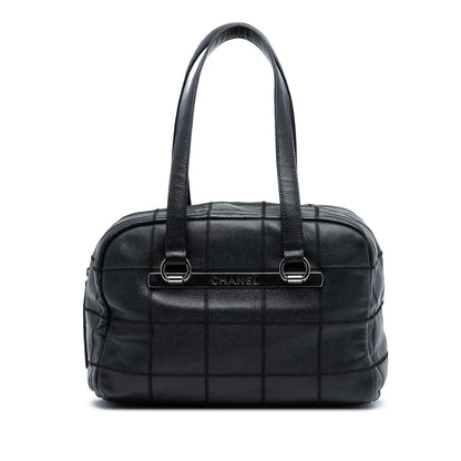 Chanel Choco Bar Caviar LAX Bowler Bag