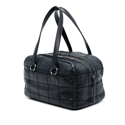 Chanel Choco Bar Caviar LAX Bowler Bag