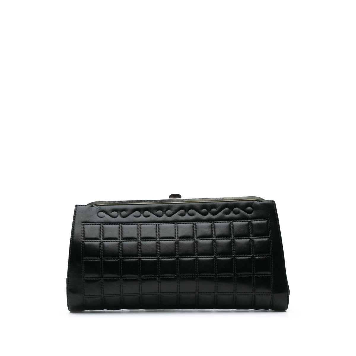 Chanel Chocolate Bar Lambskin Frame Clutch