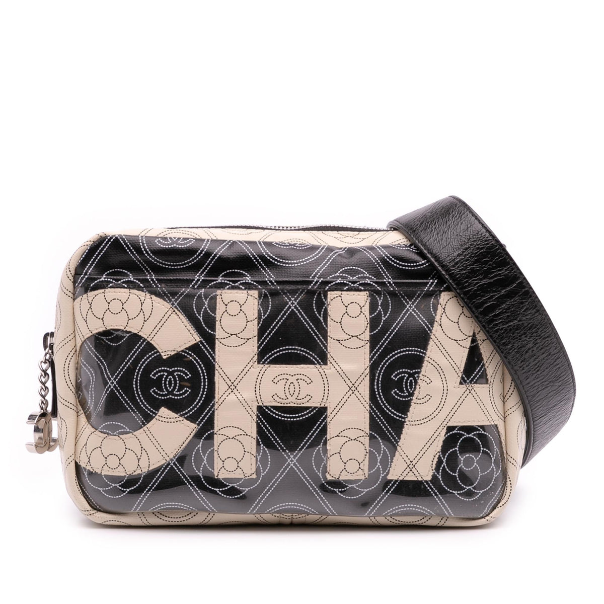 Chanel Coated Canvas Camellia Logo Camera Bag