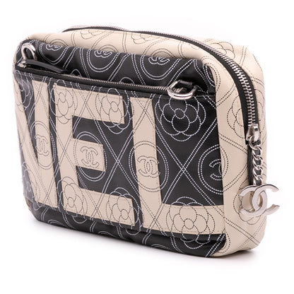 Chanel Coated Canvas Camellia Logo Camera Bag