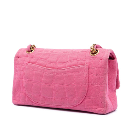 Chanel Croc Quilted Jersey Reissue 2.55 Double Flap 225