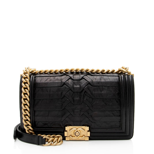 Chanel Crumpled Calfskin Old Medium Boy Bag