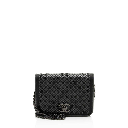 Chanel Crystal Satin Mini Chain Crossbody
