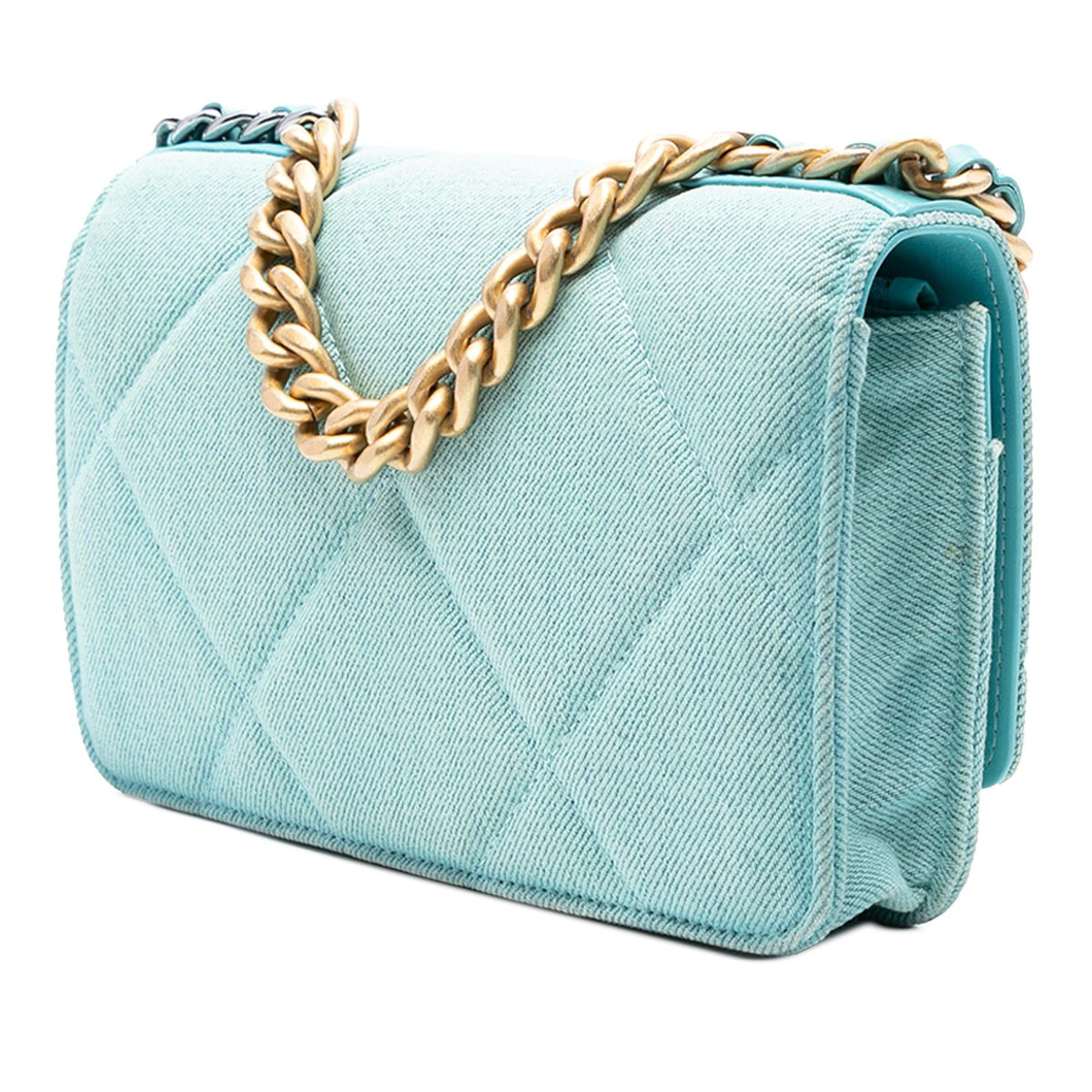 Chanel Denim 19 Flap Wallet On Chain