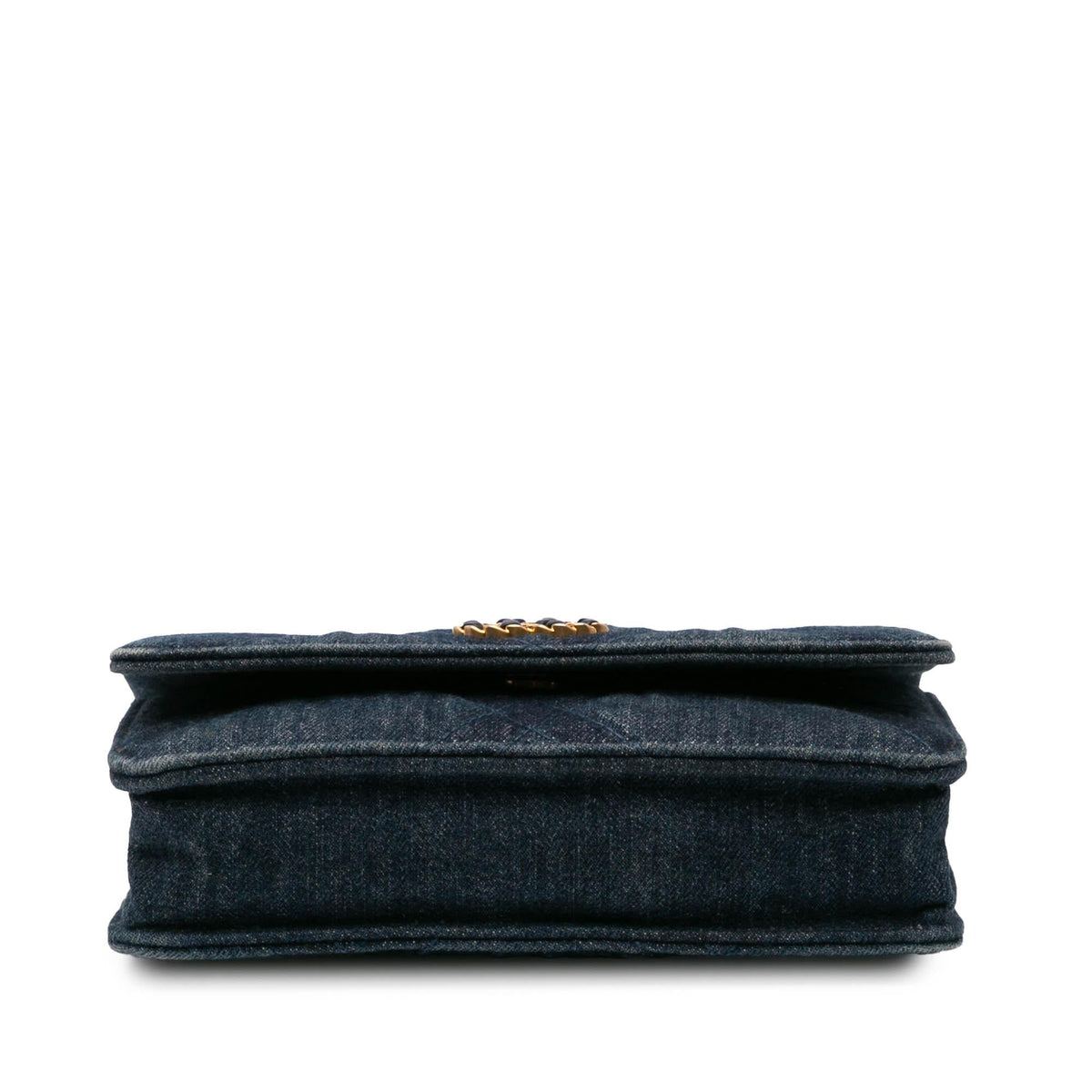 Chanel Denim Stitched 19 Flap Wallet On Chain