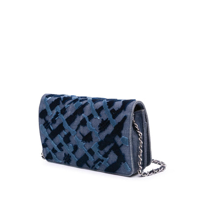 Chanel Denim and Velvet Wallet On Chain