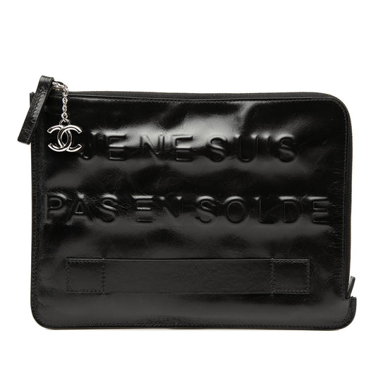 Chanel Distressed Calfskin Je Ne Suis Pas En Solde Clutch