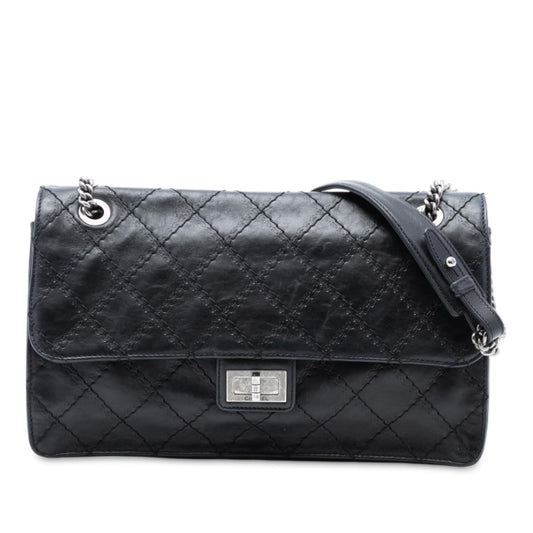 Chanel Embossed CC Quilted Aged Calfskin Reissue 2.55 Single Flap 227