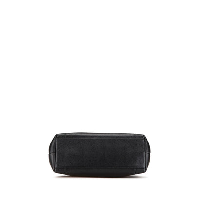 Chanel Embroidered Caviar Logo Shoulder Bag
