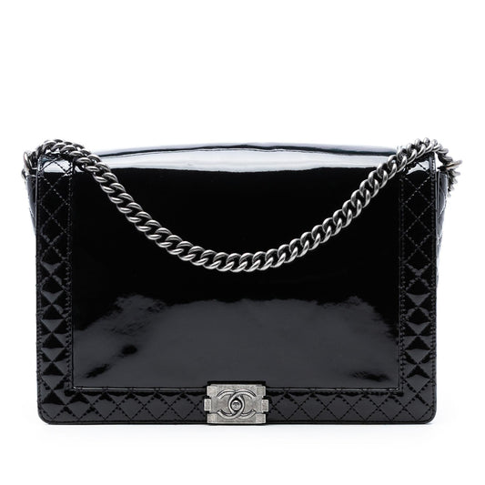 Chanel Extra Large Patent Boy Reverso Flap
