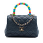 Chanel Extra Mini Quilted Lambskin Rainbow Coco Top Handle Bag