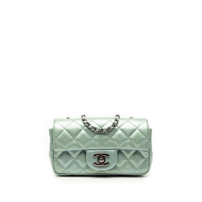 Chanel Extra Mini Rectangular Classic Metallic Patent Single Flap