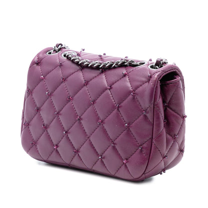 Chanel Extra Mini Rectangular Lambskin Beaded Single Flap