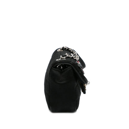 Chanel Extra Mini Satin Choco Bar Charms Flap Bag