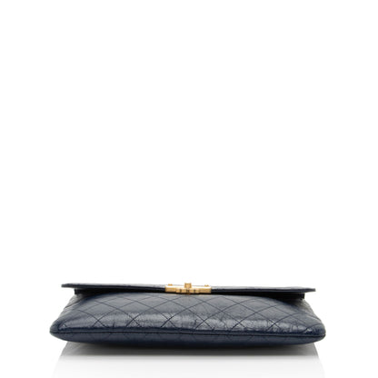 Chanel Glazed Calfskin Golden Class Turn Lock Clutch