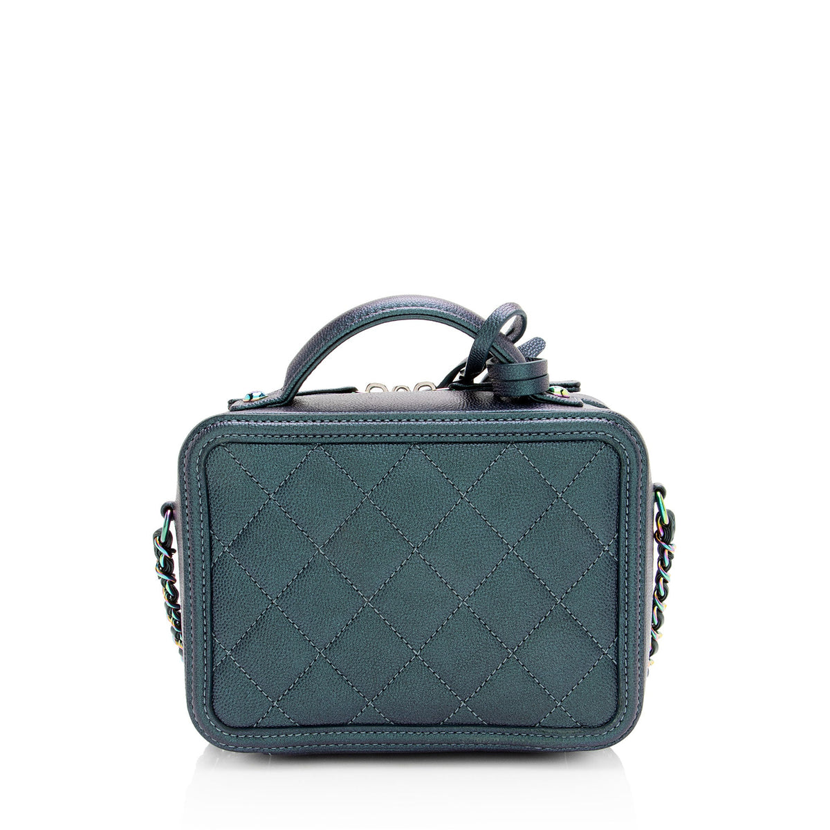 Chanel Iridescent Caviar Leather CC Filigree Small Vanity Case