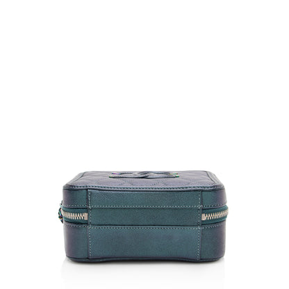 Chanel Iridescent Caviar Leather CC Filigree Small Vanity Case