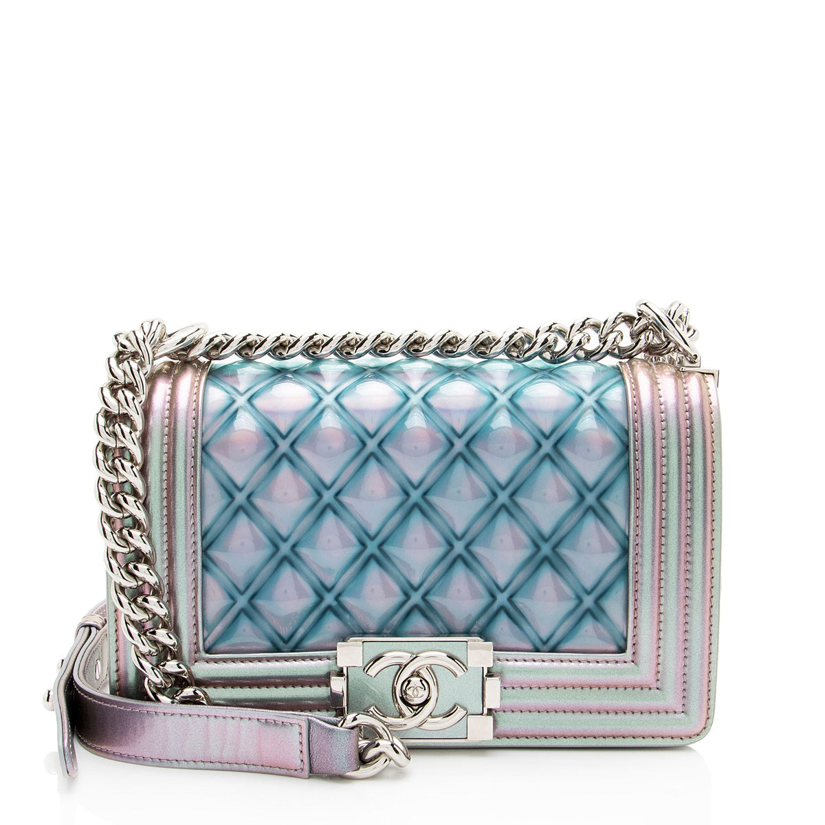 Chanel Iridescent Quilted PVC Calfskin Small Boy Bag