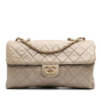 Chanel Jumbo CC Quilted Calfskin Straight Flap