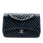 Chanel Jumbo Classic Chevron Patent Double Flap