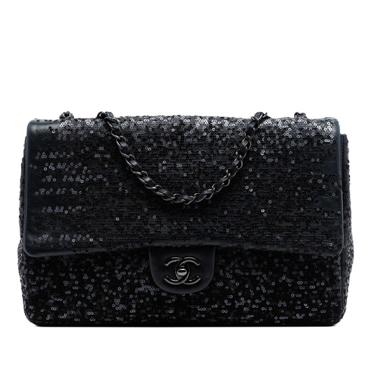Chanel Jumbo Classic Sequins Single Flap