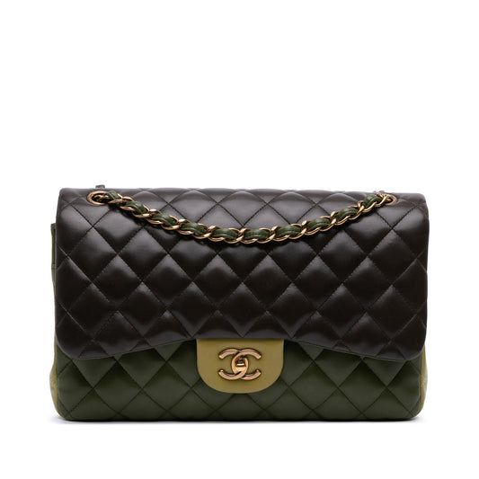 Chanel Jumbo Classic Tricolor Lambskin Double Flap