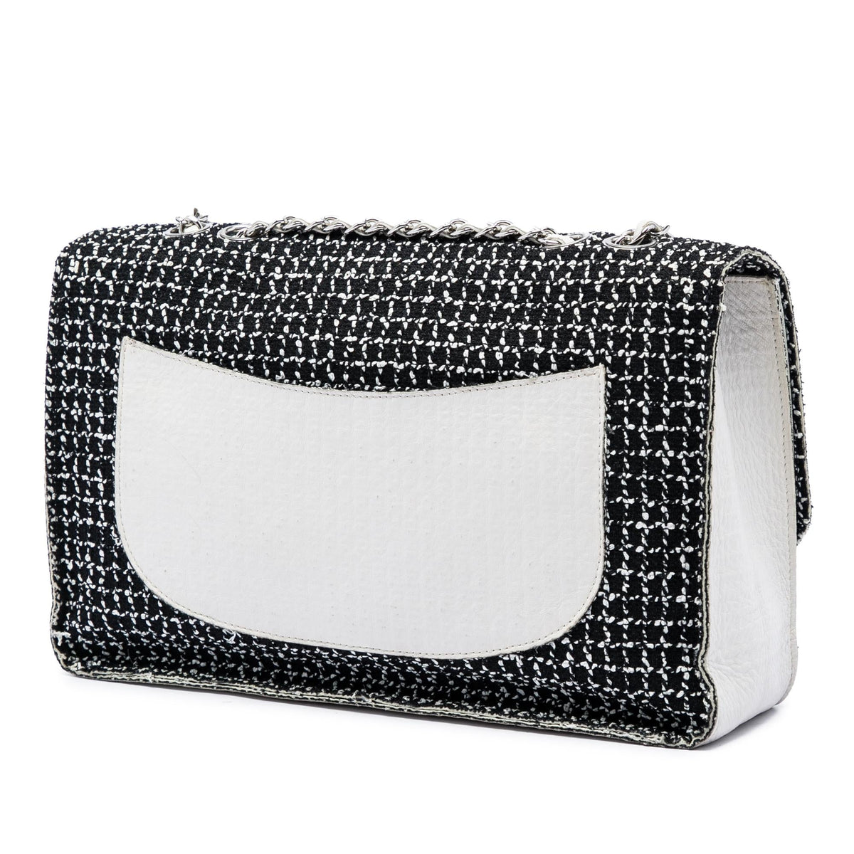 Chanel Jumbo Classic Tweed and Calfskin Single Flap