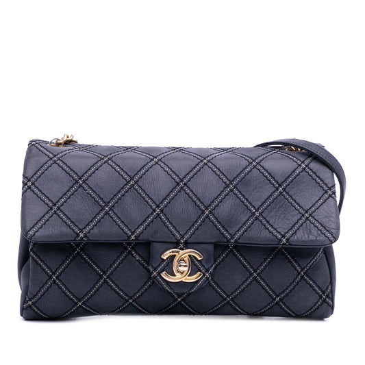 Chanel Jumbo Quilted Calfskin Triple Stitched Flap