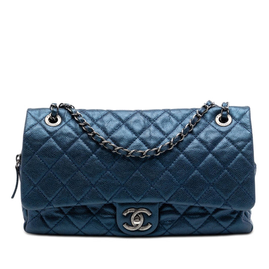 Chanel Jumbo Quilted Iridescent Caviar Easy Flap