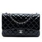 Chanel Jumbo Quilted Patent 3 Compartment Flap