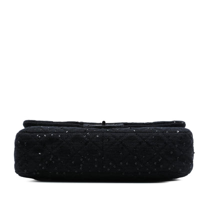 Chanel Jumbo Sequin Embellished Quilted Tweed Reissue 2.55 Messenger Flap