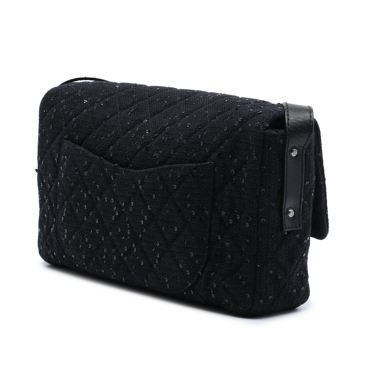 Chanel Jumbo Sequin Embellished Quilted Tweed Reissue 2.55 Messenger Flap
