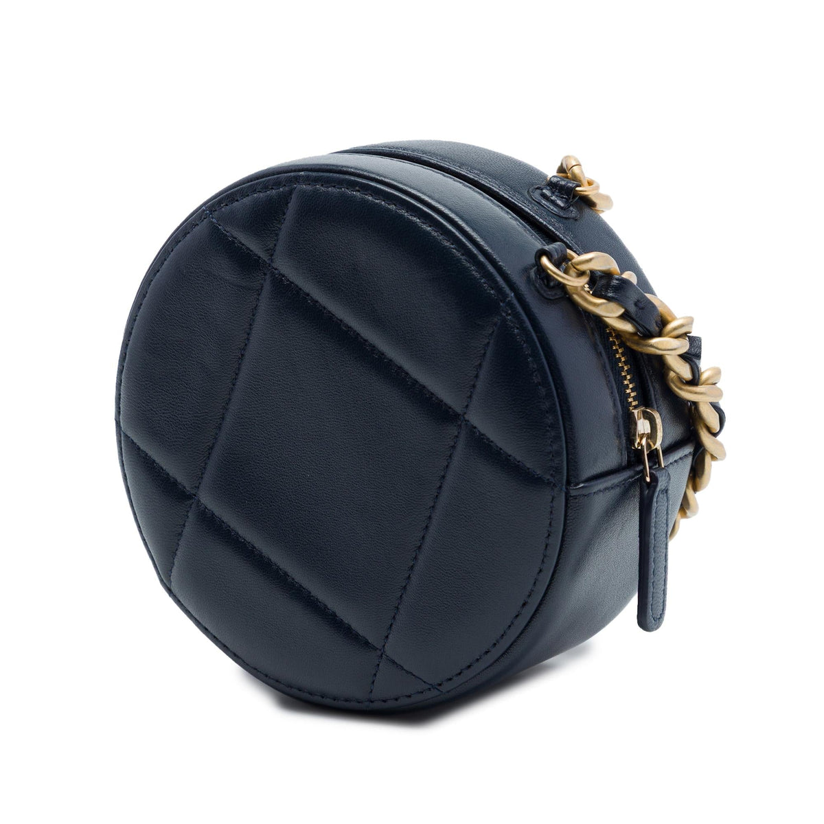 Chanel Lambskin 19 Round Clutch with Chain