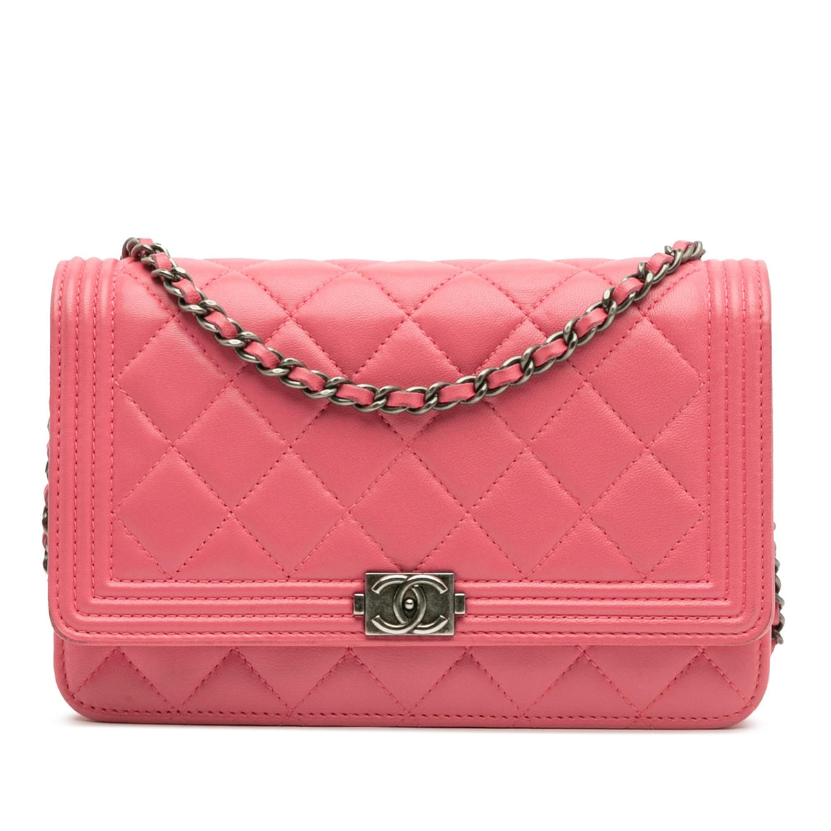 Chanel Lambskin Boy Wallet On Chain