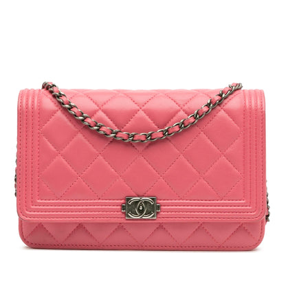 Chanel Lambskin Boy Wallet On Chain