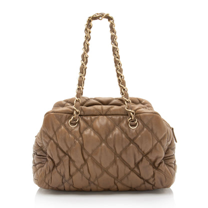 Chanel Lambskin Bubble Quilt Satchel