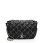 Chanel Lambskin Bubble Quilt Tweed Medium Flap Shoulder Bag